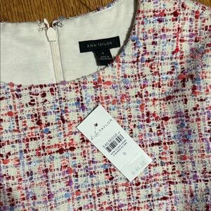 Ann Taylor Red and Purple Tweed Dress
